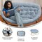 Emma and Oliver Janey Folding Double Saucer Chair with Steel Frame for Dorm, Living Room, or Bedroom